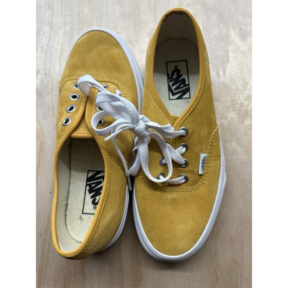 Vans Scotchgard The Authentic‎ Pig Suede Shoes Mens 5.5 women’s 7 Honey Gold New